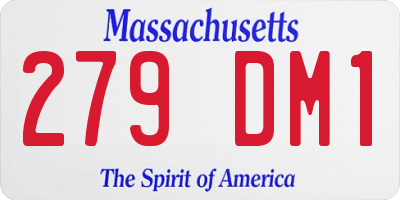 MA license plate 279DM1