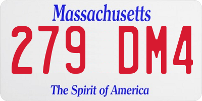 MA license plate 279DM4