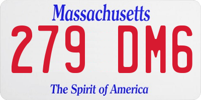 MA license plate 279DM6