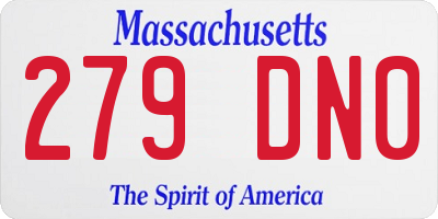 MA license plate 279DN0