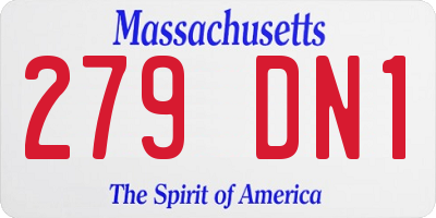 MA license plate 279DN1