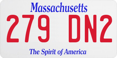 MA license plate 279DN2