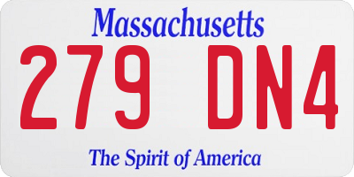 MA license plate 279DN4