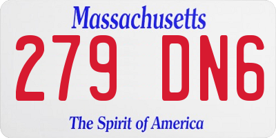 MA license plate 279DN6