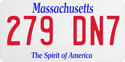 MA license plate 279DN7