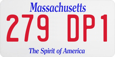 MA license plate 279DP1
