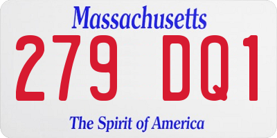 MA license plate 279DQ1