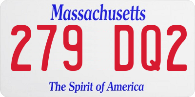 MA license plate 279DQ2