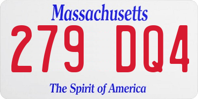 MA license plate 279DQ4
