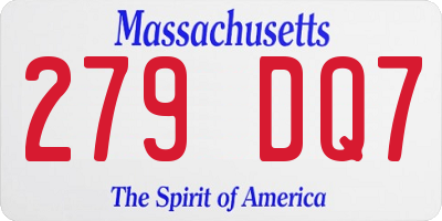 MA license plate 279DQ7