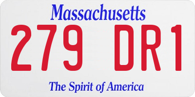 MA license plate 279DR1