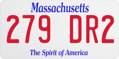 MA license plate 279DR2