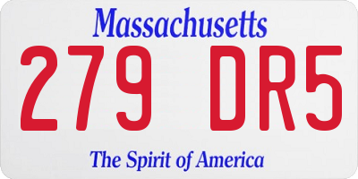 MA license plate 279DR5
