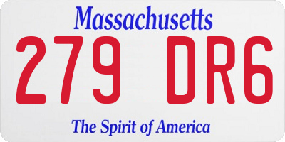 MA license plate 279DR6