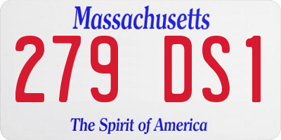 MA license plate 279DS1