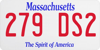 MA license plate 279DS2
