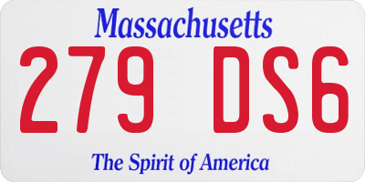 MA license plate 279DS6