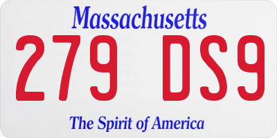 MA license plate 279DS9
