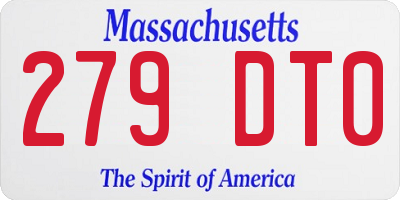 MA license plate 279DT0