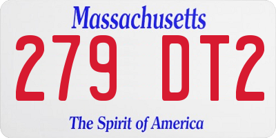 MA license plate 279DT2
