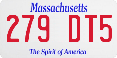 MA license plate 279DT5