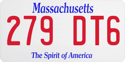 MA license plate 279DT6
