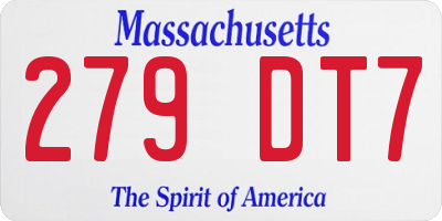 MA license plate 279DT7