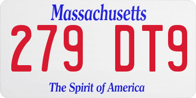 MA license plate 279DT9