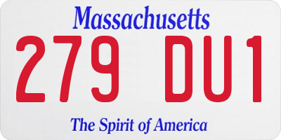 MA license plate 279DU1