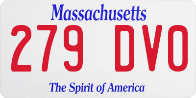 MA license plate 279DV0
