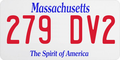 MA license plate 279DV2