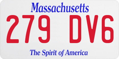 MA license plate 279DV6
