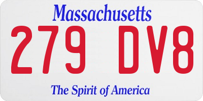 MA license plate 279DV8