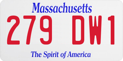 MA license plate 279DW1