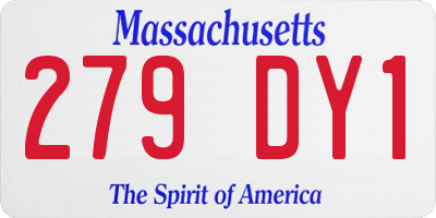 MA license plate 279DY1