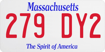 MA license plate 279DY2