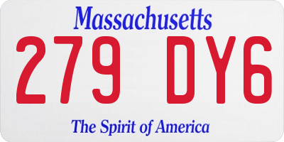 MA license plate 279DY6