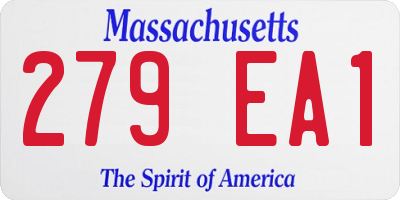 MA license plate 279EA1