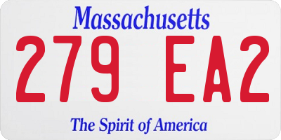 MA license plate 279EA2