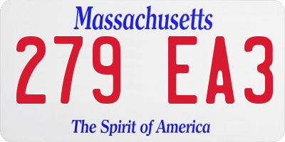 MA license plate 279EA3