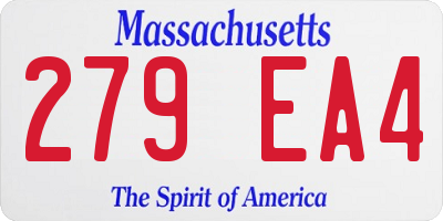 MA license plate 279EA4
