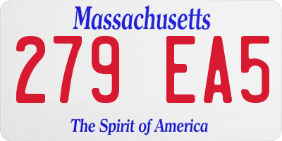 MA license plate 279EA5