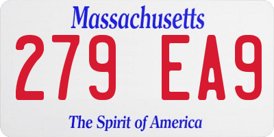 MA license plate 279EA9