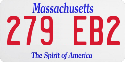 MA license plate 279EB2