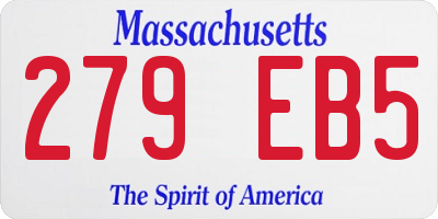 MA license plate 279EB5