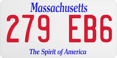 MA license plate 279EB6