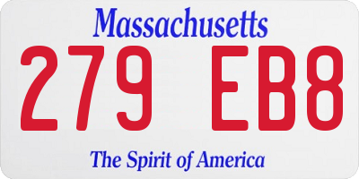 MA license plate 279EB8