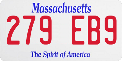 MA license plate 279EB9