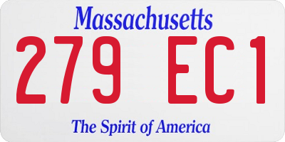 MA license plate 279EC1