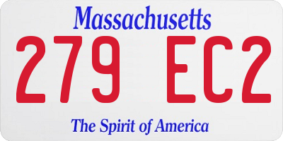 MA license plate 279EC2